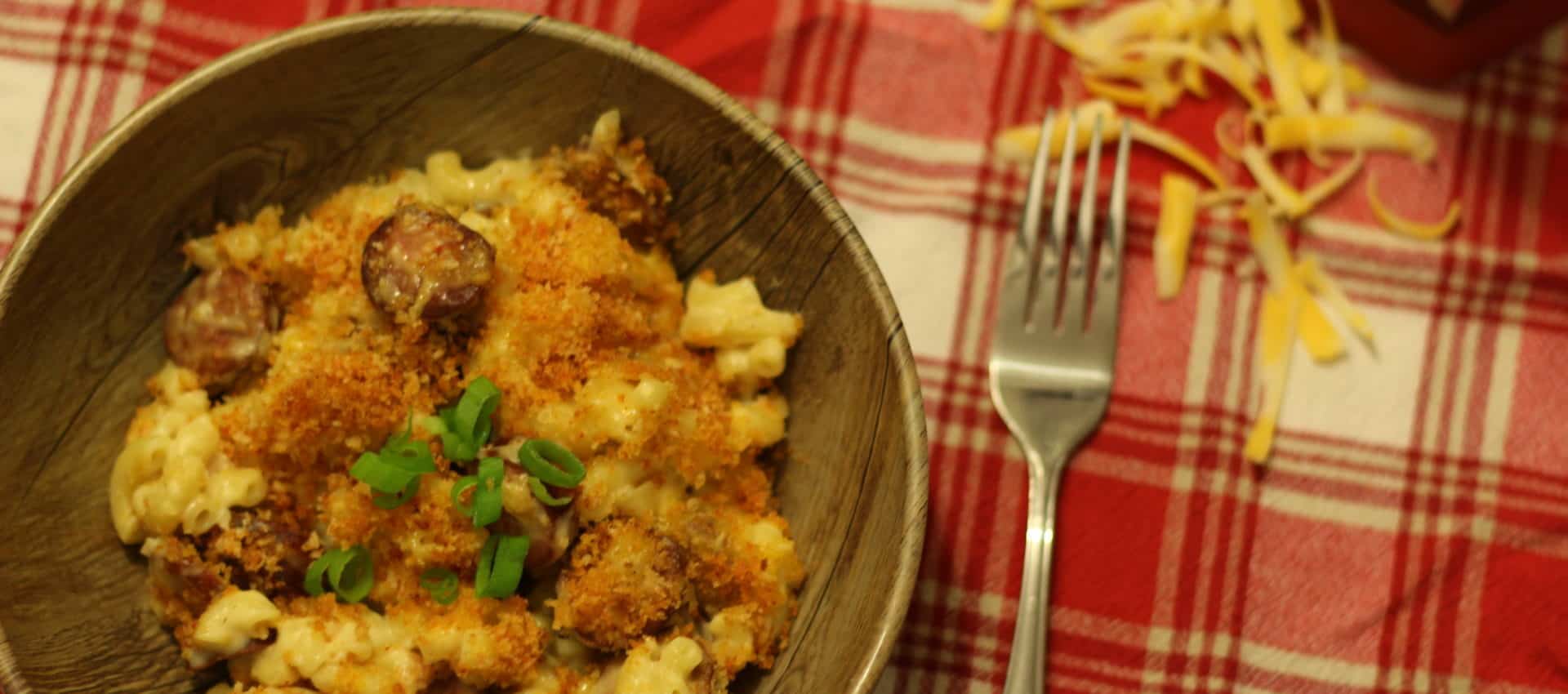 Macaronis au fromage et chorizo
